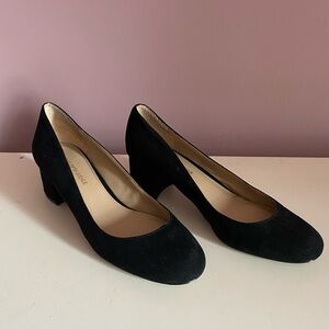 Suede Mary Jane - Block Heel